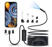 iWarmbase Endoscopica Telecamera di ispezione Serpente 3 in 1 USB Camera Endoscopica Tipo C portata con 8 luci LED per Smartphone Android e iOS, iphone, iPad, (16,5 FT/5M)