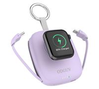 iWatch, mini batteria da 5000 mAh, caricabatterie wireless portatile con cavo integrato, portachiavi da viaggio per Apple Watch 9/Ultra2/8/Ultra/7/6/SE/5/4/3, iPhone 15/14/13/12/11, telefoni Android