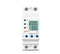 IWEBQSAP Dispositivo di Protezione da sovratensione e sottotensione Regolabile su Guida DIN, Protezione Limite di Corrente, voltmetro, kWh 63 A 80 A 110 V 230 V, 1 Pezzo(63A Bottom Input)