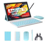 IWEGGO Tablet Android 15, 10 pollici 18 GB RAM+128 GB ROM/2 TB tablet espandibile, processore quad-core da 2,0 GHz, touch screen HD 1280 x 800, 5G WiFi6 BT 5.0, tablet 2 in 1 con custodia per tastiera