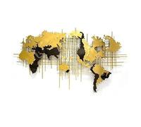 IWENZHKPA Arredamento Parete Decorazione da Parete con Mappa del Mondo, Grande, Arte in Metallo, Scultura Moderna per Soggiorno, Ufficio, Camera Letto Casa Soggiorno