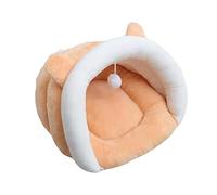 IWENZHKPA Cuccia Cani Gatti Pet Bed Cute Yellow Plush Puppy Cave Cat Sleep Bag Small Dog Sleeping Tools War Tana per Animali(Oranje,45 * 35 * 25cm)
