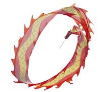 IWENZHKPA Danza Drago Leone Giocoleria con Nastro del Drago Gioca A Dragon Dance Streamer Testa di Esercizio Corda Spettacolo Costume(Rot)