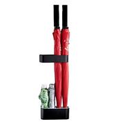 IWENZHKPA Portaombrelli Portaombrelli da Parete con Vassoio Antigoccia Portaombrelli per L'home Office Portaombrelli in Metallo per Ingresso Contenitore Ombrelli(Black,Double Layer)