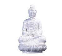 IWENZHKPA Statua Buddha Statua di Buddha da 14,5 Pollici Seduta Decorazione Scultura Che Medita Armonia della Pace per La Domestica Soprammobile(B)