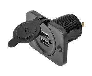 IWH 19006 | Presa doppia USB per auto | 12 V-24 V accendisigari | Adattatore caricabatterie | 5 V 2,1 A | Adattatore di alimentazione USB per auto, moto, camper, camion, SUV ecc |