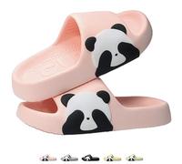 iwhgrmp Graziose pantofole a forma di panda per donne e uomini, per interni ed esterni, scarpe da doccia, antiscivolo, adorabili, con panda in stile cartone animato, comode, sandali estivi, Rosa, 7.5