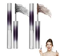 IWIDYA 2pc Mascara Iron Wand, panorama mascara metallico nero, metallico lavabile, Non unge, Lunga tenuta, A prova di sbavature, Volume e durata（Nero e marrone）(A)