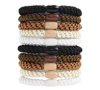 IWIDYA Elastici per capelli intrecciati - Confezione da 10, toni scuri - Tenuta salda senza lasciare segni - alla moda, elastici per capelli spessi e ricci