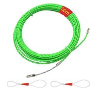 IWILCS Sonda Passacavi 30M, Sonda Elettricista,Sonda Tiracavi con 2 Molla di Guida,Sonda Spiralata Acciaio Inox,Sonda Tiracavi Cavo,Ø 4.5 mm(Verde)