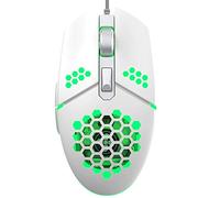 Iwinna 2000DPI Adjustable 6 Buttons Gamer USB Wired Honeycomb Optical Mouse Hollow-Out RGB Gaming Mice with Fan for PC Laptop Computer