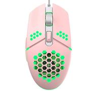 Iwinna 2000DPI Adjustable 6 Buttons Gamer USB Wired Honeycomb Optical Mouse Hollow-Out RGB Gaming Mice with Fan for PC Laptop Computer