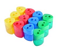 iwobi 12 pezzi Temperamatite Manuale con Copertura,Temperamatite Creativo Bambini per Ufficio e Scuola(4 colori)