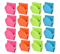iwobi 16 Pezzi Clip di Metallo Magnetico Multicolore,Lavagna Magneti del Frigorifero Nota Clip per Scuola, Cucina,Casa, Ufficio