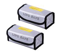 iwobi 2 Pezzi Borsa della Batteria Ignifugo,Custodia Protettiva per Batteria Lipo Sacchetto a Prova di Esplosione Ignifugo,Argento