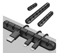 iwobi 3 Pezzi Clip perCavi,Organizzatore di Cavi/Fermacavi di Gestione/Supporti Adesivi in Silicone per Cavi di Ricarica in Ufficio e Casa,15 Slot