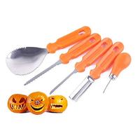iwobi 5 pezzi Strumenti di Intaglio della Zucca,Set per intaglio di zucca di Halloween in Acciaio Inox per bambini Halloween