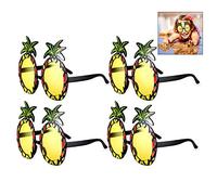 iwobi Ananas Occhiali da Sole,4 Pezzi Occhiali da Sole Hawaiani Tropicali Decorazione della Spiaggia per Feste a Tema Estive Forniture