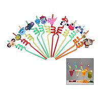 iwobi Confezione da 12 cannucce da bere riutilizzabili, cannucce a spirale per feste di compleanno per bambini