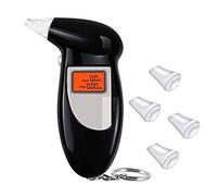 iwobi Etilometro Portatile Digitale, Etilometro, Alcohol Tester Professionale con 4 Bocchini Display LCD Sensibilità Sensore Semiconduttore