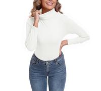 IWOLLENCE Maglia termica a maniche lunghe da donna, collo alto, slim fit, calda, a maniche lunghe, per inverno, per tutti i giorni, aderente, comoda e traspirante