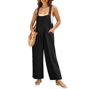 IWOLLENCE Salopette da donna per l'estate del Regno Unito, tuta tutina per gravidanza, maternità, sciolta, casual, da indossare per le vacanze, con tasche laterali, cinghie regolabili, Nero , L