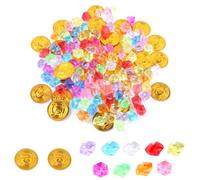iwontalersy 170 Monete Gemme dei Pirati,D'oro da Pirata,con 70 Monete D'oro e 70 Gemme Pirate,Pirata Monete D'oro e Gemme,Perfette per la Decorazione di Compleanno dei Bambini