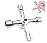 iwontalersy Chiave Multifunzione 4 Vie,Chiave Quadra Universale,Applicabile a Contatori Dell'acqua,Armadietti di Servizio,ecc.