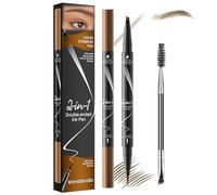 iwontalersy Confezione da Penna Eyeliner E Sopracciglia 2 In 1,2 Liquid Eyebrow Fork Tip Pen,Impermeabile,Crea Una Forma Delle Sopracciglia Naturale E Duratura(Marrone Chiaro)