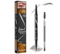 iwontalersy Penna Eyeliner E Sopracciglia 2 In 1,Liquid Eyebrow Fork Tip Pen,Impermeabile,Crea Una Forma Delle Sopracciglia Naturale E Duratura(Marrone scuro)