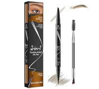 iwontalersy Penna Eyeliner E Sopracciglia 2 In 1,Liquid Eyebrow Fork Tip Pen,Impermeabile,Crea Una Forma Delle Sopracciglia Naturale E Duratura(Marrone Chiaro)