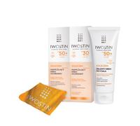 Iwostin Solecrin Set Cosmetici, Crema SPF50 + Crema SPF30+ Gel-crema SPF50 + Asciugamano