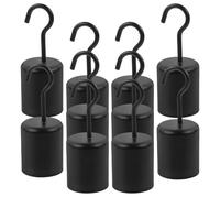 IWOWHERO 10 Ganci in Metallo Nero per Corda di Canapa Ganci da Soffitto per Luci da Esterno Accessori per Appendere Lampade e Decorazioni Portata 10 Kg Set da 10 Pezzi Adatti per