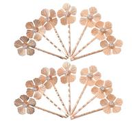 IWOWHERO 12 Pezzi 12 Pezzi Mini Fermagli per Chioma da Sposa in Lega Dorata Fiori di Strass, Forcine Floreali per Decorazioni Trecce e Acconciature Eleganti Donna per Matrimonio