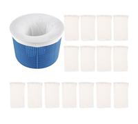 IWOWHERO 16 Pezzi Filtro Piscina con Cestello e Calze Filtranti Blu Copri Scarico per Piscina Resistente e Pratico per Pulizia Fondo e Detriti Accessori per Mantenere Acqua Limpida e Pulita