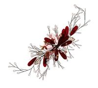 IWOWHERO 1pc Flower Hair Clip Red Flower Wedding Wedding Bride Hairpin Hair Accessory