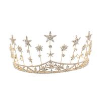 IWOWHERO 1pezzi Crystal Headpiece Star Crown Hair Accessory Per Sposa Design Elegante e Vintage Accessorio Per Cerimonie e Feste Decorazione Unica Per Matrimonio e Occasioni Speciali