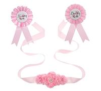 IWOWHERO 1set Corsage e Distintivi Per Maternità e Sash Per Shower Chiffon Per Celebrare La Accessori Per Fotografie e Speciali
