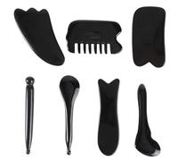 IWOWHERO 1set Massaggiatori e Cera Per Bellezza Kit Di Strumenti Per Scraping e Massaggio Nero Trattamento Anticellulite e Rilassante Per Casa e Studio Professionale