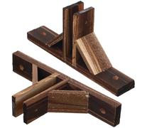 IWOWHERO 2 pezzi Base per Recinzione in Legno per Giardino Supporto Stabile per Pannelli da Esterno Facile da Installare Fissaggio Kit Base per Piccole Staccionate da Cortile Colore Legno