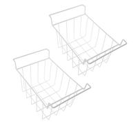 IWOWHERO 2 pezzi Cestelli Appendibili in Filo Metallico per Congelatore Pozzetto e Frigorifero Organizer Profondo Resistenti al Freddo Scaffali Salvaspazio per Verdure Snack Carne