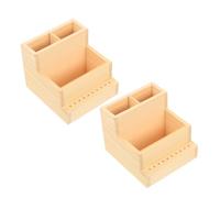 IWOWHERO 2 Pezzi custodia di stoccaggio valigetta portautensili per unghie portatile Organizzatore di accessori per unghie Light Brown