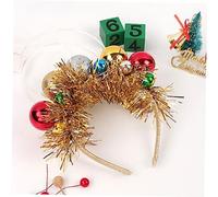 IWOWHERO 2 Pezzi Fasce Natalizie per Palline Colorate e Nastro Decorativo Cerchietti Leggeri per Feste di Natale Accessori Festivi per Bambine