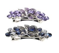 IWOWHERO 2 pezzi Fermagli per Capelli Donna con Strass Rettangolari Cristallo Clip Molla Eleganti per Sposa Fiori e San Accessori Capelli per Feste e Cerimonie
