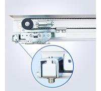 IWOWHERO 2 Pezzi Fermaporta Automatico Esterno per Porta Scorrevole Dispositivo di Arresto a Rullo in Acciaio Zincato Antiruggine Cuscinetti in Gomma Kit Ferramenta per Porte Automatiche