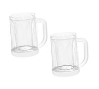 IWOWHERO 2 Pezzi Freezer Mugs Doppia Parete Trasparenti Riutilizzabili per Bevande Fredde e Tè Bicchieri Ghiacciati Isolanti per Uso e Feste