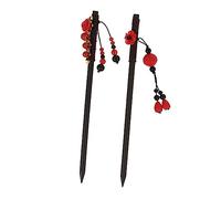 IWOWHERO 2 Pezzi Legno Retro con Design Accessori per Vintage per Donne Bacchette Antiche Legno per Look Unico e Attraente