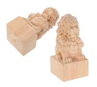 IWOWHERO 2 Pezzi Lion Head Wooden Fence Finials Weather-resistant Carved Post Toppers For Outdoor Banisters And Staircase Newel Posts Decorative Wood Caps With European Style Elegance
