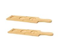 IWOWHERO 2 Pezzi Portabicchieri in Bambù e Legno per Birra Vassoio Porta Bicchieri da Degustazione Supporto per Bicchieri Freschi per Pub e Casa