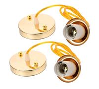 IWOWHERO 2 pezzi Portalampade con Plafoniera da Soffitto Vintage Attacco Portalampada LED Filo in Rame Flessibile per Lampadario Sospeso Montaggio Facile per Soffitti Piani e Inclinati